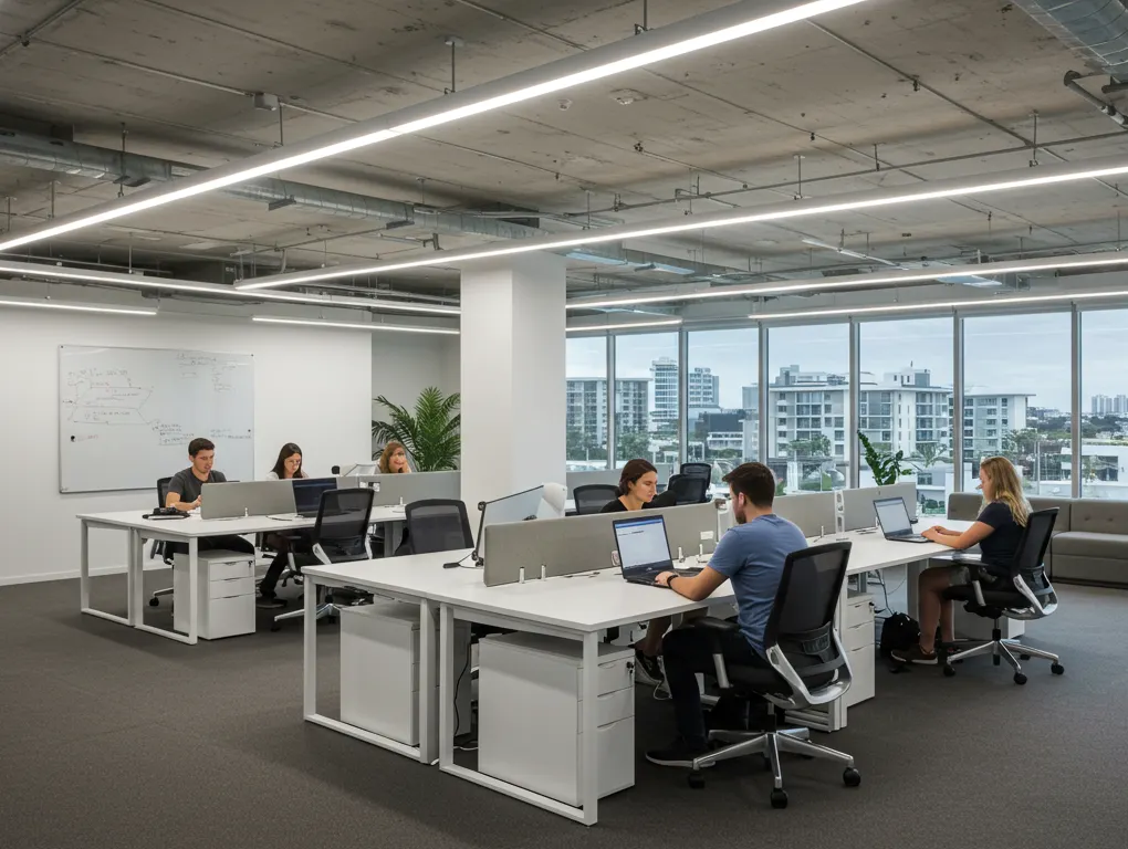 LED lighting enhancing the ambiance of a commercial space